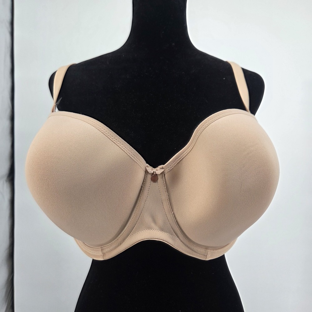 Elomi Bra 4300 SAH Sand Color Underwire Molded Smoothing Strapless 44DDD